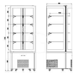 Vetrina Pasticceria Refrigerata Ventilato 360 LT +2°C/+8°C -Vendite Gastrodomus vetrina pasticceria refrigerata ventilato 360 lt 2c8c 3
