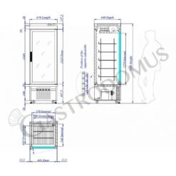 Vetrina Pasticceria Refrigerata Ventilato 400 LT -25°C/+5°C 1 Lato Vetro -Vendite Gastrodomus vetrina pasticceria refrigerata ventilato 400 lt 25c5c 1 lato vetro 1