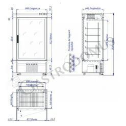 Vetrina Pasticceria Refrigerata Ventilato 535 LT -25°C/+5°C 1 Lato Vetro -Vendite Gastrodomus vetrina pasticceria refrigerata ventilato 535 lt 25c5c 1 lato vetro 1
