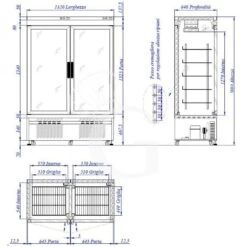 Vetrina Pasticceria Refrigerata Ventilato 810 LT -25°C/+5°C 1 Lato Vetro 2 Porte -Vendite Gastrodomus vetrina pasticceria refrigerata ventilato 810 lt 25c5c 1 lato vetro 2 porte 1