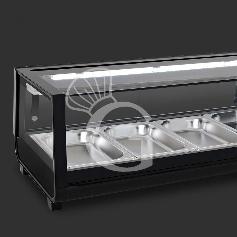 Vetrina Sushi 5 Bacinelle GN1/2 190 W L 1800 Mm X P 425 Mm X H 295 Mm 8 Vetrina Sushi 5 Bacinelle GN1/2 190 W L 1800 Mm X P 425 Mm X H 295 Mm - immagine 6
