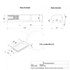 Vetrina Sushi 5 Bacinelle GN1/3 0,19 KW L 1355 Mm X P 420 Mm X H 295 Mm 25 Vetrina Sushi 5 Bacinelle GN1/3 0,19 KW L 1355 Mm X P 420 Mm X H 295 Mm -Vendite Gastrodomus vetrina sushi 5 x gn13 10