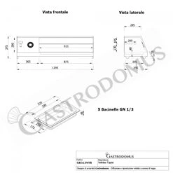 Vetrina Tapas 5 Bacinelle GN1/3 160 W L 1295 Mm X P 395 Mm X H 375 Mm -Vendite Gastrodomus vetrina tapas 5 bacinelle gn13 160 w l 1295 mm x p 395 mm x h 375 mm 6