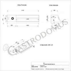 Vetrina Tapas 6 Bacinelle GN1/3 160 W L 1470 Mm X P 395 Mm X H 375 Mm -Vendite Gastrodomus vetrina tapas 6 bacinelle gn13 160 w l 1470 mm x p 395 mm x h 375 mm 5